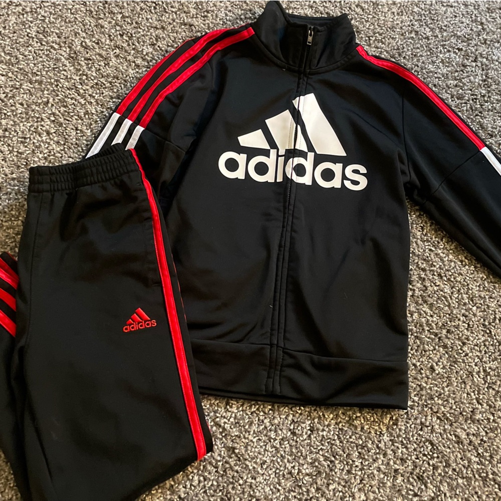 Adidas Boy's Athletic Tracksuit Jacket Pant Set
